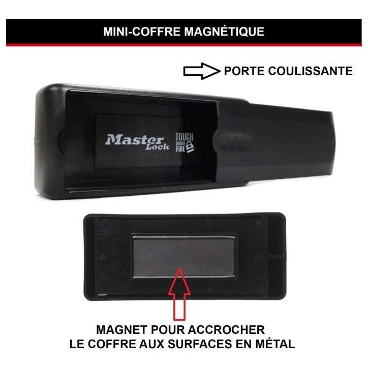Boîte a Clés Magnétique - MASTER LOCK - 207EURD - Idéale pour cacher vos clés de voiture