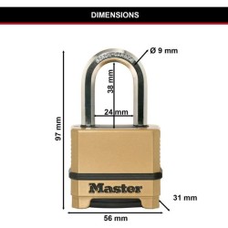 Cadenas Haute Sécurité - MASTER LOCK - M175EURDLF - Combinaison - Zi