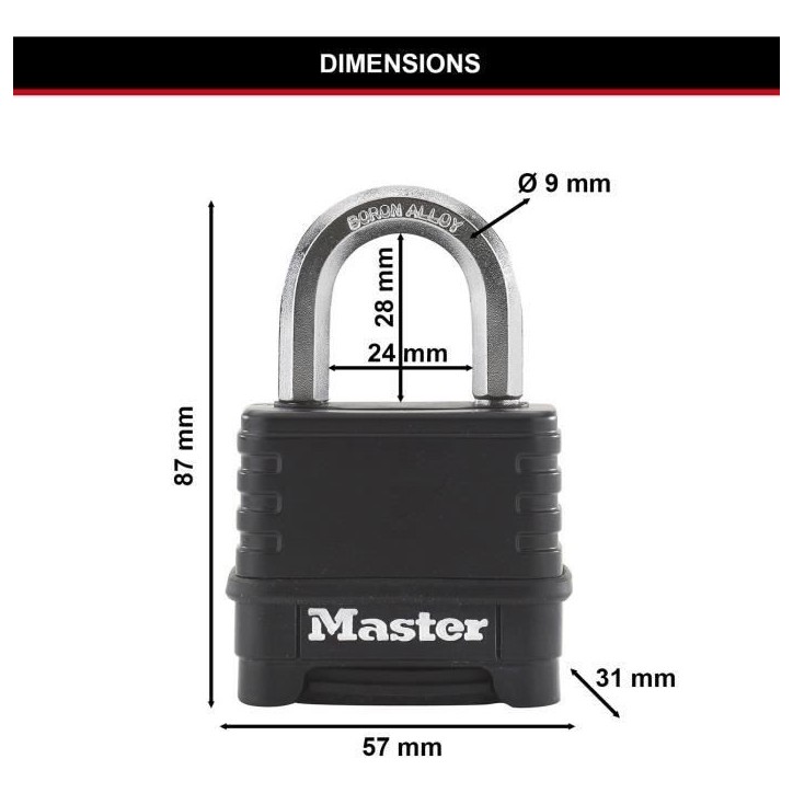 Master Lock Cadenas a combinaison Excell Zinc 57 mm Noir M178EURD Master Lock Cadenas a combinaison Excell Zinc 57 mm Noir M178EURD