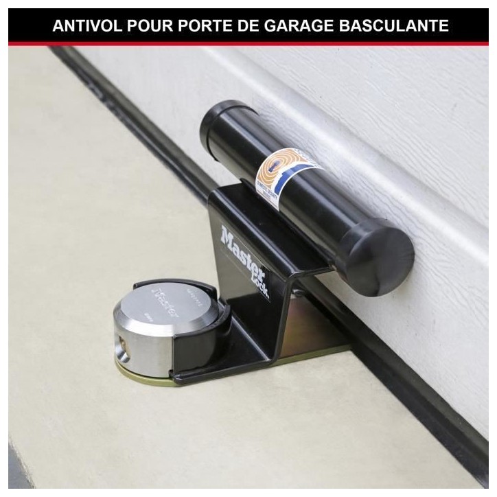 Antivol pour porte de garage basculante - MASTER LOCK - Barre de sécurité en acier - Cylindre a 6 goupilles Antivol pour porte de garage basculante - MASTER LOCK - Barre de sécurité en acier - Cylindre a 6 goupilles