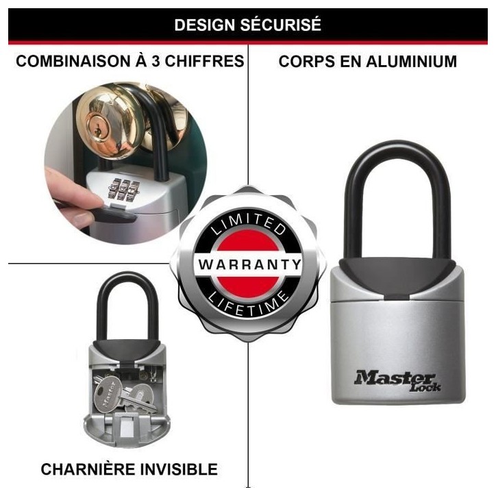 Boîte a Clé sécurisée Format XS avec Anse - MASTER LOCK 5406EURD Boîte a Clé sécurisée Format XS avec Anse - MASTER LOCK 5406EURD