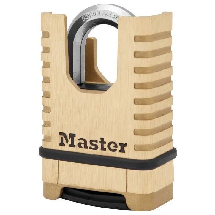 Cadenas en Laiton Massif Haute Sécurité - MASTER LOCK - M1177EURDCC - Anse Protégée - a Combinaison - Ultra Résistant et Cadenas en Laiton Massif Haute Sécurité - MASTER LOCK - M1177EURDCC - Anse Protégée - a Combinaison - Ultra Résistant et