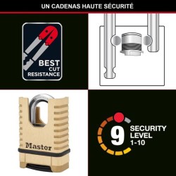 Cadenas en Laiton Massif Haute Sécurité - MASTER LOCK - M1177EURDCC
