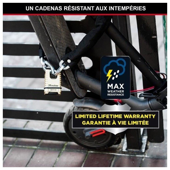 Cadenas en Laiton Massif Haute Sécurité - MASTER LOCK - M1177EURDCC - Anse Protégée - a Combinaison - Ultra Résistant et Cadenas en Laiton Massif Haute Sécurité - MASTER LOCK - M1177EURDCC - Anse Protégée - a Combinaison - Ultra Résistant et