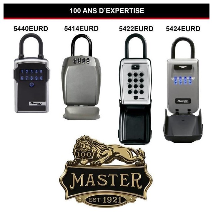 Boite a clés sécurisée - MASTER LOCK - Boutons Poussoirs - Avec Anse - Select Access Partagez vos clés en toute sécurité Boite a clés sécurisée - MASTER LOCK - Boutons Poussoirs - Avec Anse - Select Access Partagez vos clés en toute sécurité