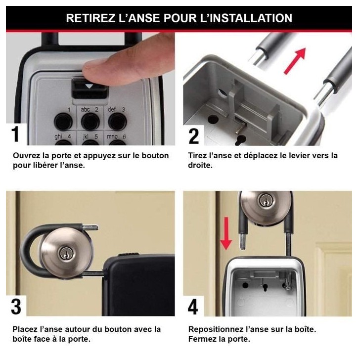 Boite a clés sécurisée - MASTER LOCK - Boutons Poussoirs - Avec Anse - Select Access Partagez vos clés en toute sécurité Boite a clés sécurisée - MASTER LOCK - Boutons Poussoirs - Avec Anse - Select Access Partagez vos clés en toute sécurité