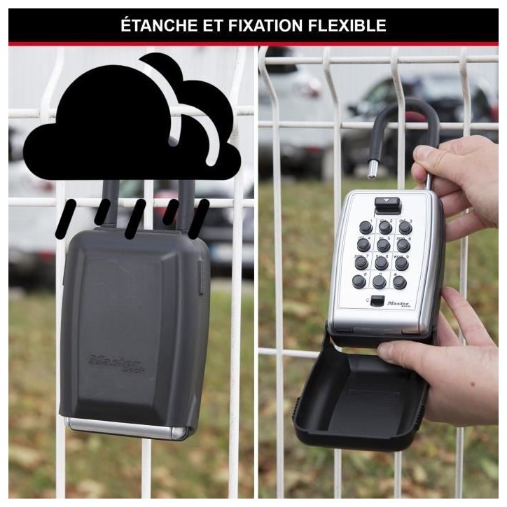 Boite a clés sécurisée - MASTER LOCK - Boutons Poussoirs - Avec Anse - Select Access Partagez vos clés en toute sécurité Boite a clés sécurisée - MASTER LOCK - Boutons Poussoirs - Avec Anse - Select Access Partagez vos clés en toute sécurité