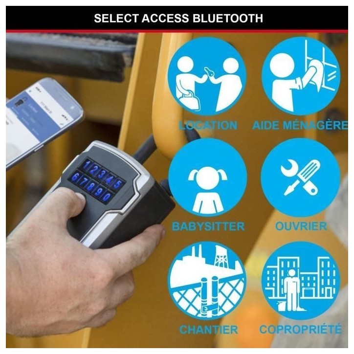 MASTER LOCK Boîte a Clé Connectée - Bluetooth ou Combinaison - A Anse
