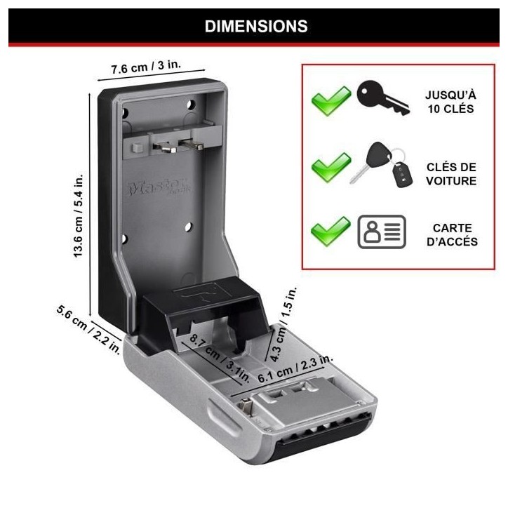 Armoire de sécurité Masterlock Boîte a clés 5481EURD Format L Armoire de sécurité Masterlock Boîte a clés 5481EURD Format L