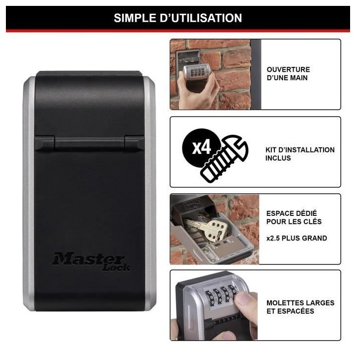 Armoire de sécurité Masterlock Boîte a clés 5481EURD Format L Armoire de sécurité Masterlock Boîte a clés 5481EURD Format L