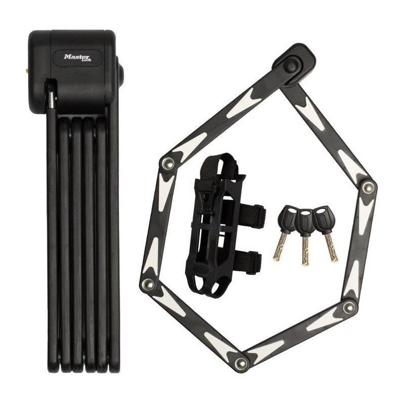 Antivol Vélo Pliable - MASTER LOCK - 8333EURDPRO - Acier Trempé, 3 C