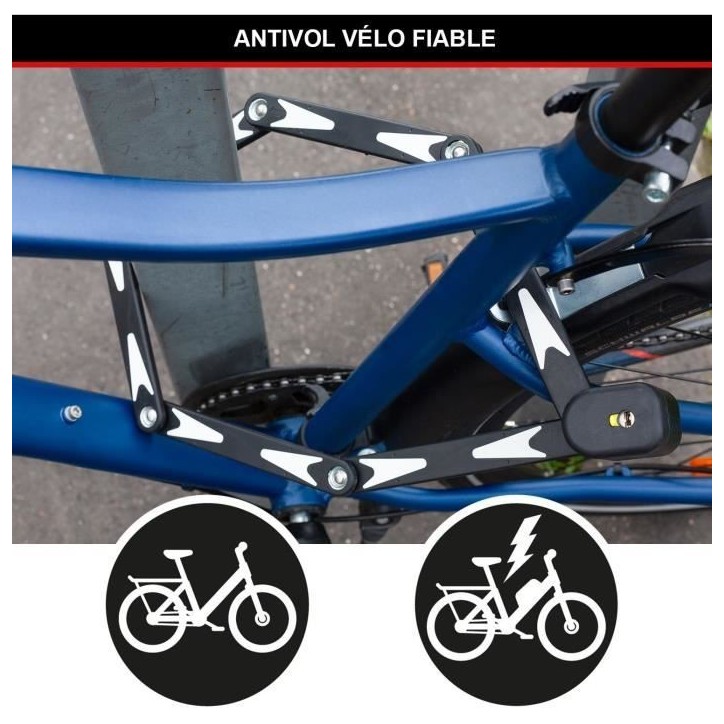 Antivol Vélo Pliable - MASTER LOCK - 8333EURDPRO - Acier Trempé, 3 Clés, Certifié, Support Inclus Antivol Vélo Pliable - MASTER LOCK - 8333EURDPRO - Acier Trempé, 3 Clés, Certifié, Support Inclus