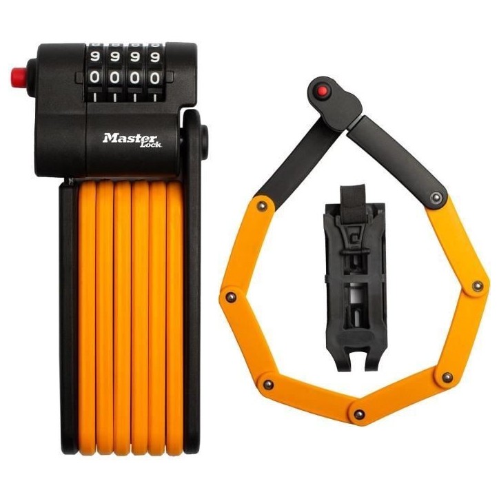 Antivol Vélo a Code - MASTER LOCK - 8336EURDPRO - Acier Trempé, Combinaison Programmable, Support Inclus Antivol Vélo a Code - MASTER LOCK - 8336EURDPRO - Acier Trempé, Combinaison Programmable, Support Inclus
