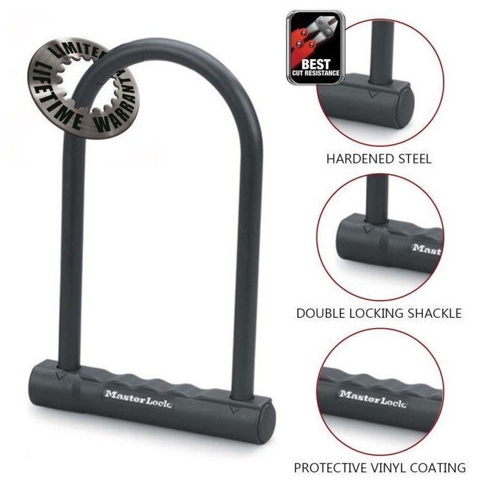 Antivol U Masterlock - H.180mm Ø12mm - Noir Antivol U Masterlock - H.180mm Ø12mm - Noir