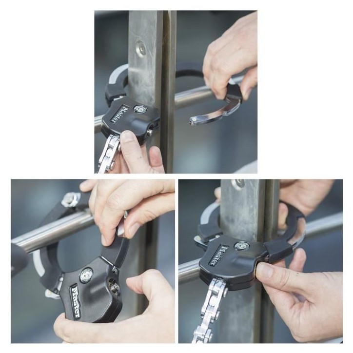 Antivol Masterlock menottes en acier trempé de 7.6cm de diametre 1 maillon
