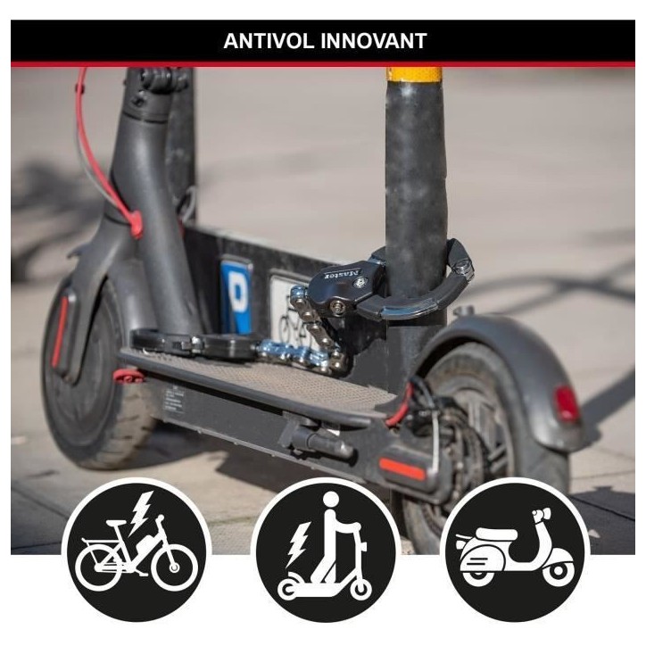 Antivol Masterlock Menottes Antivol Street Cuff en acier chromé Antivol Masterlock Menottes Antivol Street Cuff en acier chromé