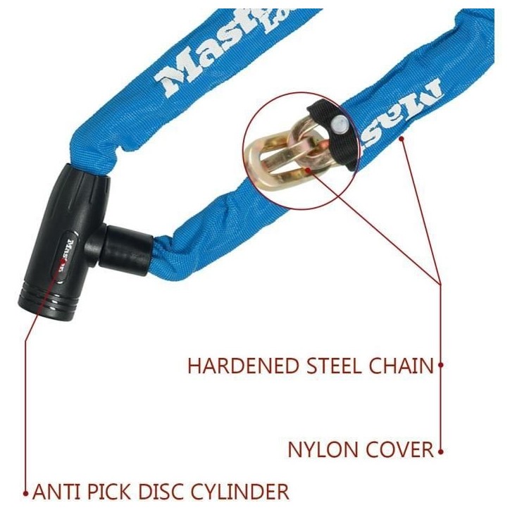 MASTER LOCK Chaîne Antivol Vélo [Clé] [90 cm Chaîne] [Bleu] 8391EURDPROCOLB