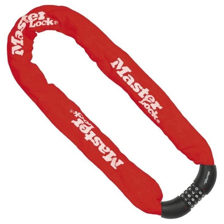 MASTER LOCK Chaîne Antivol Vélo [Combinaison] [90 cm Chaîne] [Rouge] 8392EURDPROCOLR