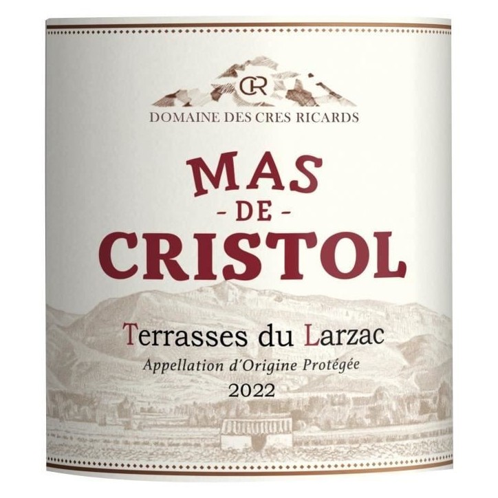 Domaine des Cres Ricards Mas de Cristol 2022 Terrasses du Larzac - Vin de rouge Languedoc