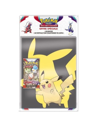 Cartes Pokémon - Pack Portfolio 180 + Booster EV01 - ASMODEE - Jaune et gris - Pour Enfant a partir de 6 ans