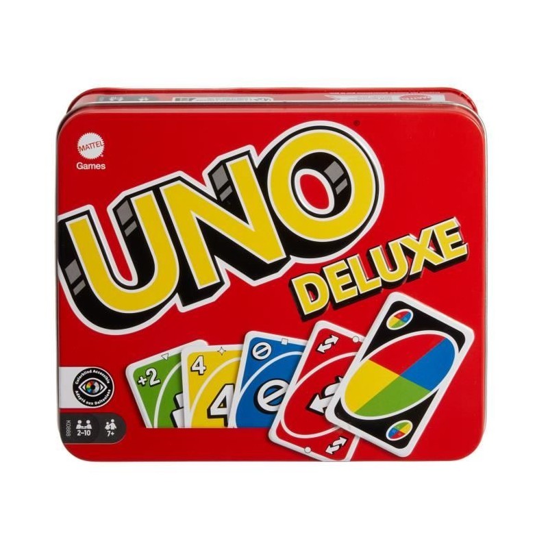 Mattel Games - Uno Deluxe - Jeu de Cartes Famille - 7 ans et + K0888 Mattel Games - Uno Deluxe - Jeu de Cartes Famille - 7 ans et + K0888