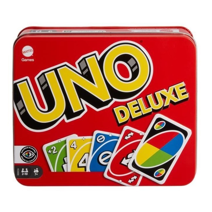 Mattel Games - Uno Deluxe - Jeu de Cartes Famille - 7 ans et + K0888