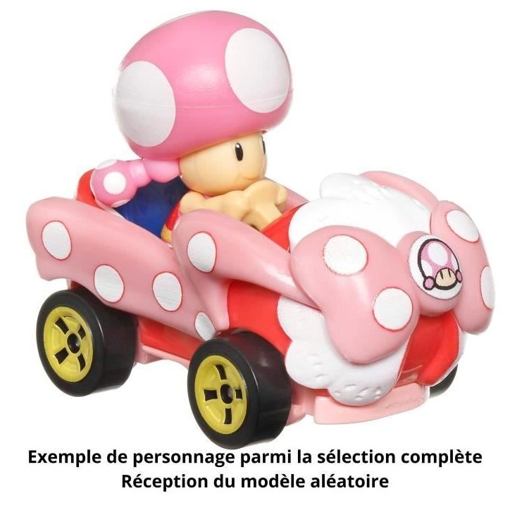 Hot Wheels - Véhicule Mario Kart (modele aléatoire) - Petite Voiture - 3 ans et + GBG25