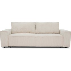 Canapé droit convertible 3 places JOSH - velours côtelé beige - Cof