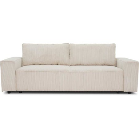 Canapé droit convertible 3 places JOSH - velours côtelé beige - Cof