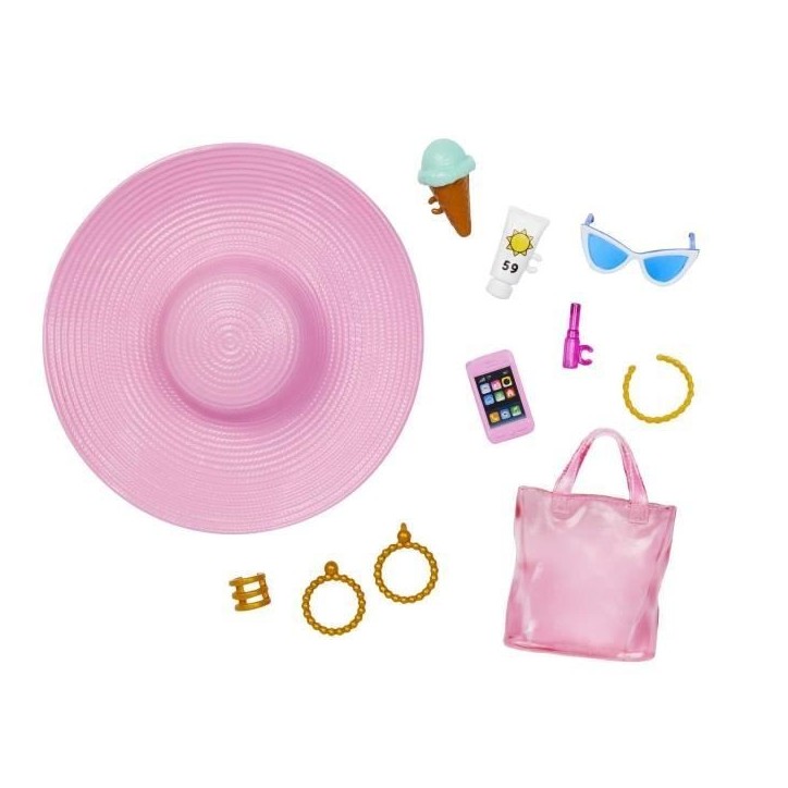 Barbie-Barbie Plage-Poupée blonde en maillot de bain et accessoires HPL73 Barbie-Barbie Plage-Poupée blonde en maillot de bain et accessoires HPL73