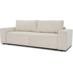 Canapé droit convertible 3 places JOSH - velours côtelé beige - Cof