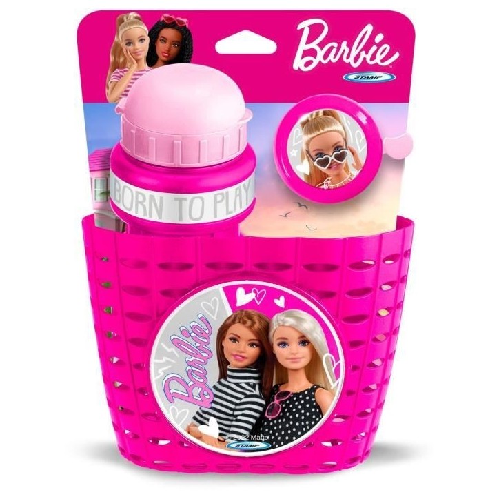 Set ludique comprenant une Corbeille + un bidon + une sonnette - MATTEL - BARBIE