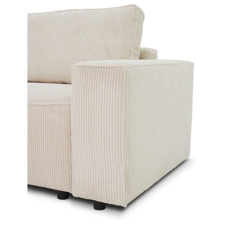 Canapé droit convertible 3 places JOSH - velours côtelé beige - Coffre de rangement - L239xP86xH85cm Canapé droit convertible 3 places JOSH - velours côtelé beige - Coffre de rangement - L239xP86xH85cm