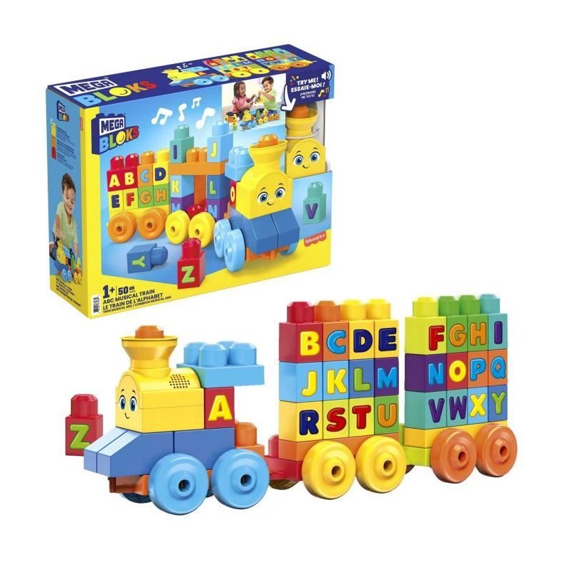 Mega Bloks - Le Train de l'Alphabet - Jouet de construction - 12 mois Mega Bloks - Le Train de l'Alphabet - Jouet de construction - 12 mois