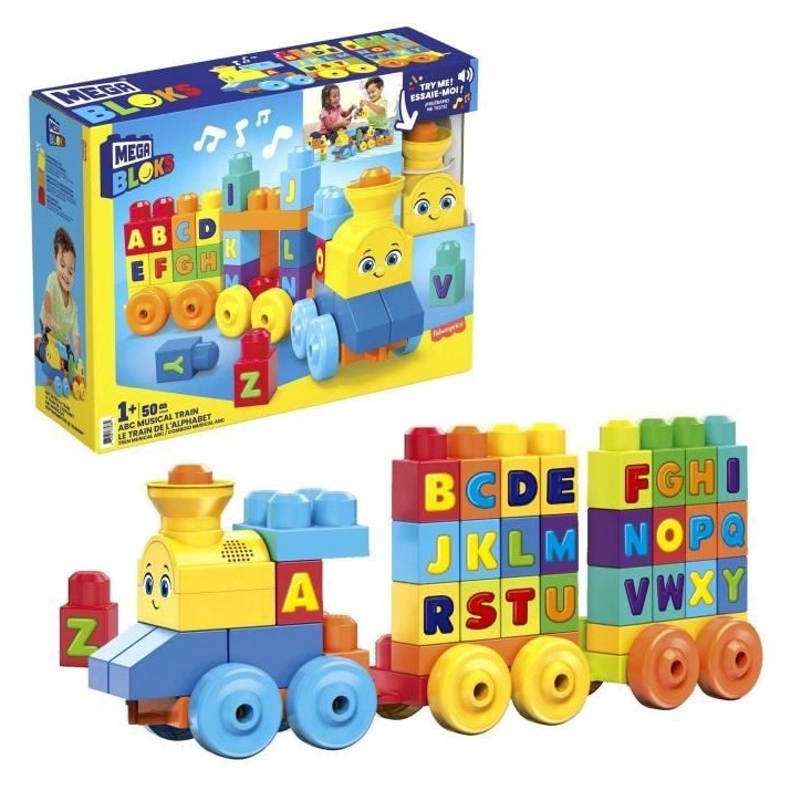 Mega Bloks - Le Train de l'Alphabet - Jouet de construction - 12 mois et + FWK22 Mega Bloks - Le Train de l'Alphabet - Jouet de construction - 12 mois et + FWK22