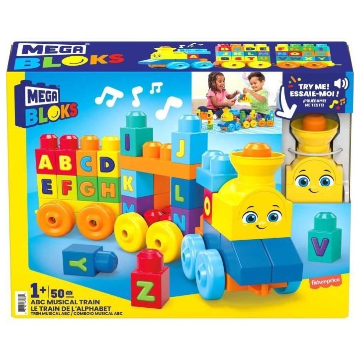 Mega Bloks - Le Train de l'Alphabet - Jouet de construction - 12 mois et + FWK22 Mega Bloks - Le Train de l'Alphabet - Jouet de construction - 12 mois et + FWK22