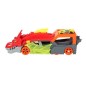 Hot Wheels City - Transporteur Dragon Lanceur 2-en-1 - Camion / Petite voiture - Des 3 ans GTK42