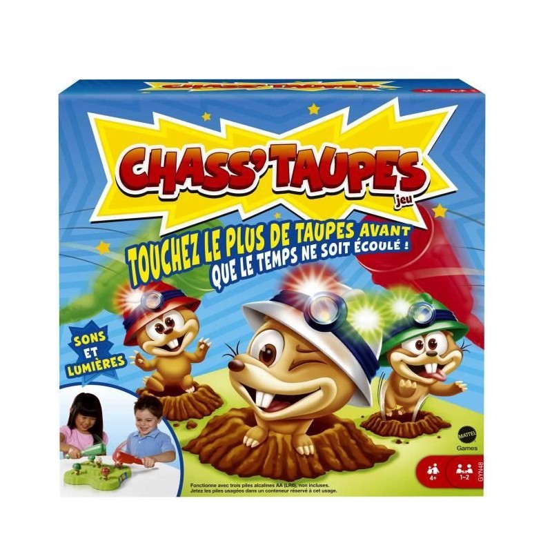 Mattel Games - Chass'taupes - Jeu de société enfants - Des 4 ans GY Mattel Games - Chass'taupes - Jeu de société enfants - Des 4 ans GY