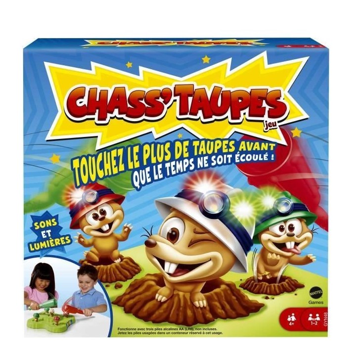 Mattel Games - Chass'taupes - Jeu de société enfants - Des 4 ans GYN48 Mattel Games - Chass'taupes - Jeu de société enfants - Des 4 ans GYN48