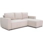 Canapé d'angle convertible réversible 3-4 places PHARELL - Velours côtelé beige - Coffre de rangement - L 230x P 155 x H 95