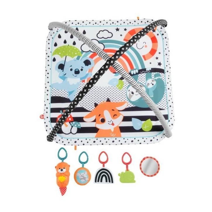 Fisher-Price - Mon Tapis d'activités 3 en 1 sensoriel - Tapis Bébé - Des la naissance HBP41
