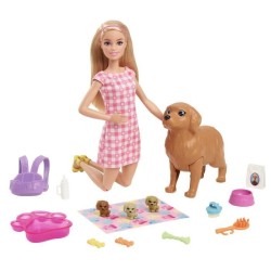 Barbie - Coffret naissance des chiots - Poupée mannequin - Des 3 ans