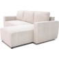 Canapé d'angle convertible réversible 3-4 places PHARELL - Velours côtelé beige - Coffre de rangement - L 230x P 155 x H 95