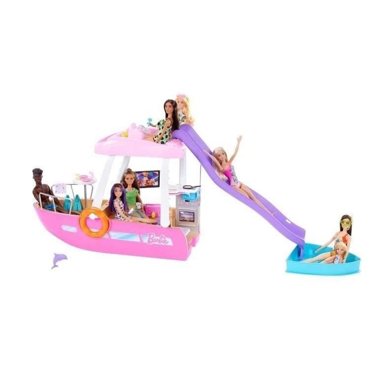 Barbie-Bateau de Reve-Coffret bateau, piscine, toboggan, accessoires H Barbie-Bateau de Reve-Coffret bateau, piscine, toboggan, accessoires H