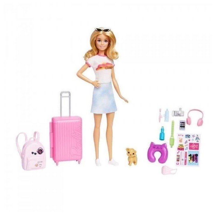 Barbie-Barbie en Voyage-Coffret avec chiot et accessoires HJY18 Barbie-Barbie en Voyage-Coffret avec chiot et accessoires HJY18