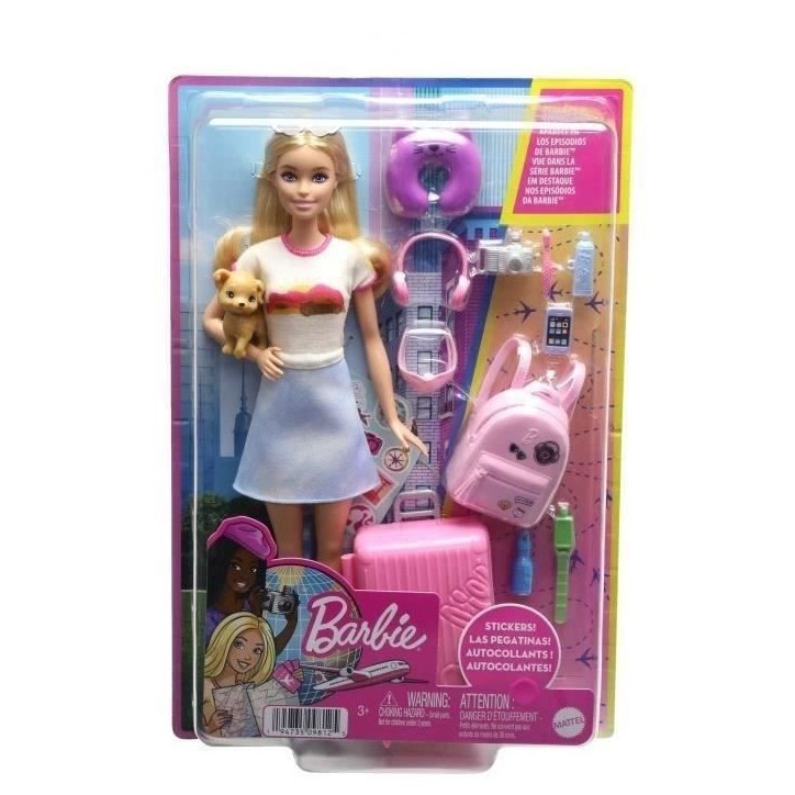 Barbie-Barbie en Voyage-Coffret avec chiot et accessoires HJY18 Barbie-Barbie en Voyage-Coffret avec chiot et accessoires HJY18
