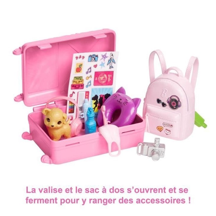 Barbie-Barbie en Voyage-Coffret avec chiot et accessoires HJY18 Barbie-Barbie en Voyage-Coffret avec chiot et accessoires HJY18