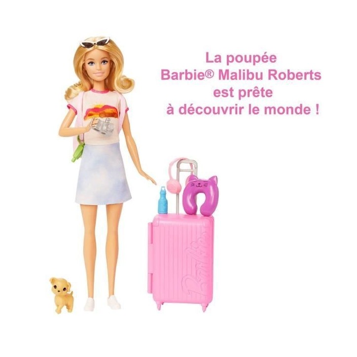 Barbie-Barbie en Voyage-Coffret avec chiot et accessoires HJY18 Barbie-Barbie en Voyage-Coffret avec chiot et accessoires HJY18