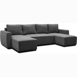 Canapé convertible panoramique PHARELL 5/6 places - Tissu velours cô