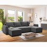 Canapé convertible panoramique PHARELL 5/6 places - Tissu velours cô